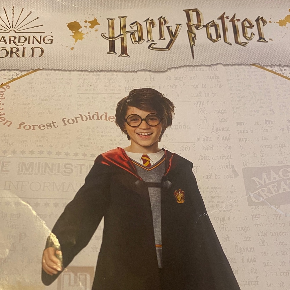 Harry Potter Gryffindor Black Wizard Costume with Red Accents - Picture 2 of 6